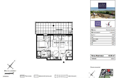 Appartement - 44 m² - 2 pièces