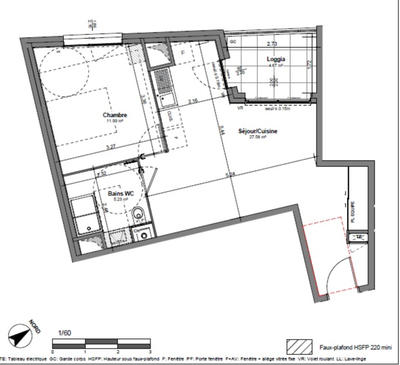 Appartement - 45 m² - 2 pièces