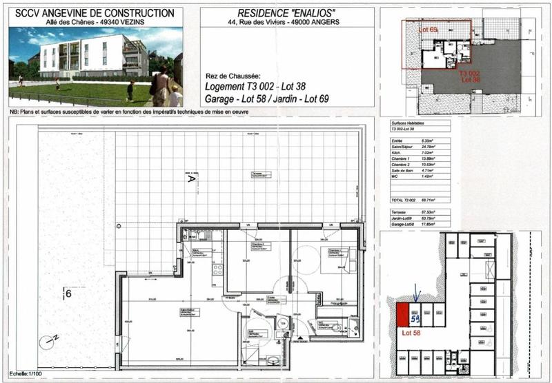 Appartement - 68 m² - 3 pièces