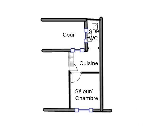 Appartement - 25 m² - 1 pièce