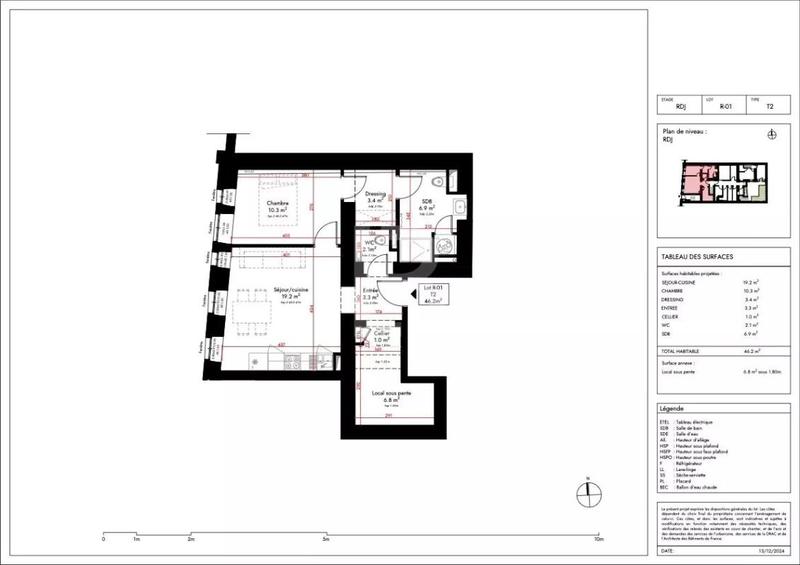 Appartement - 46 m² - 2 pièces