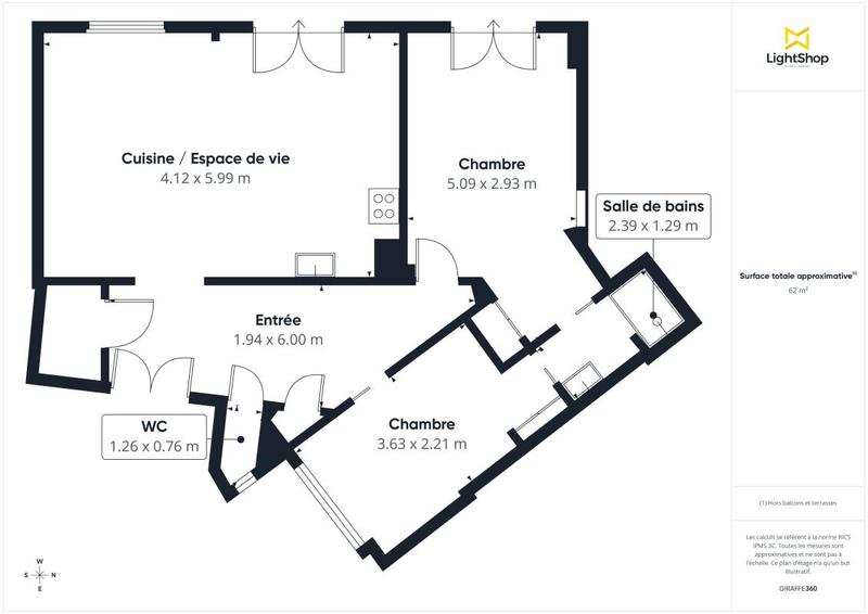 Appartement - 63 m² - 3 pièces