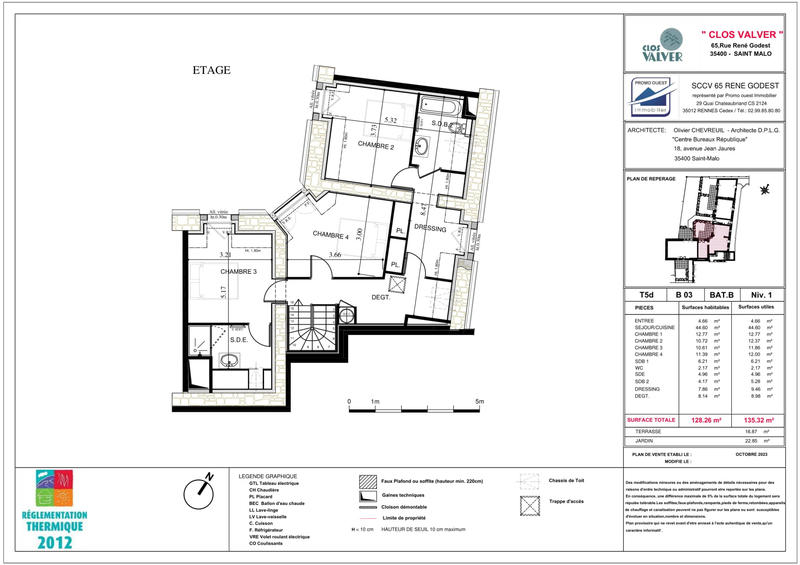 Appartement - 128 m² - 5 pièces