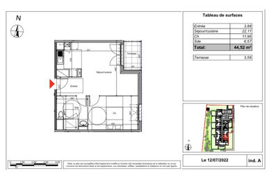 Appartement - 44 m² - 2 pièces