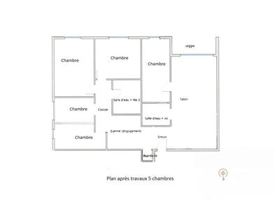 Appartement - 100 m² - 6 pièces