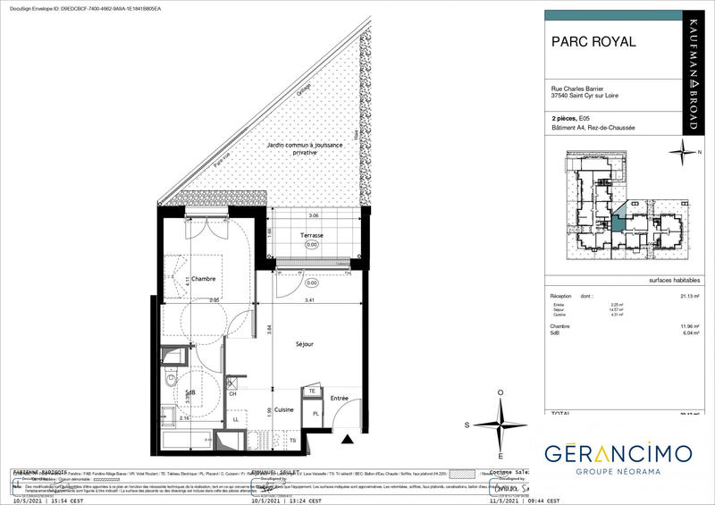 Appartement - 39 m² - 2 pièces