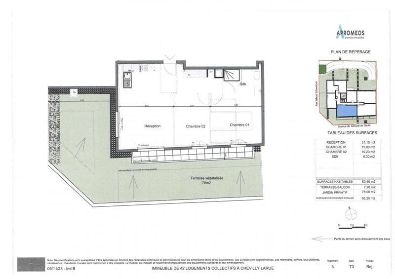 Appartement - 60 m² - 3 pièces