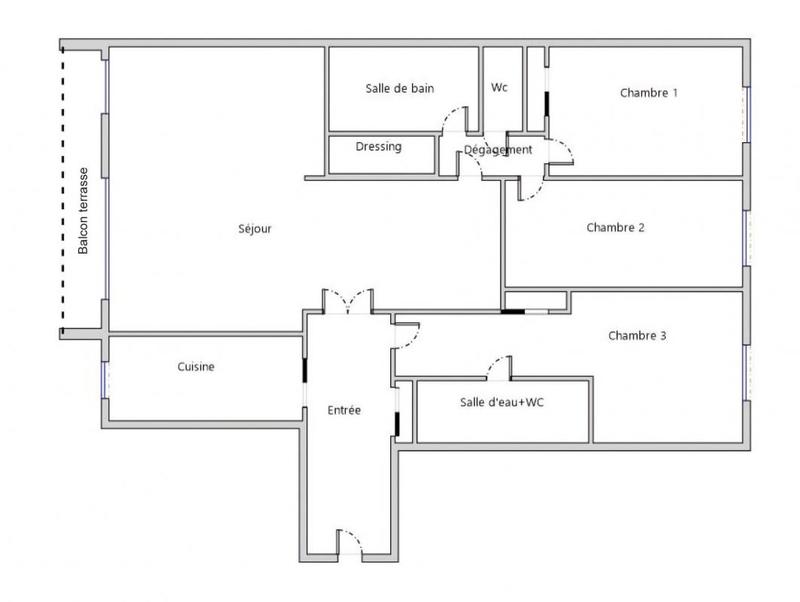 Appartement - 95 m² - 5 pièces