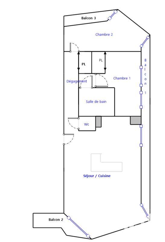 Appartement - 74 m² - 3 pièces
