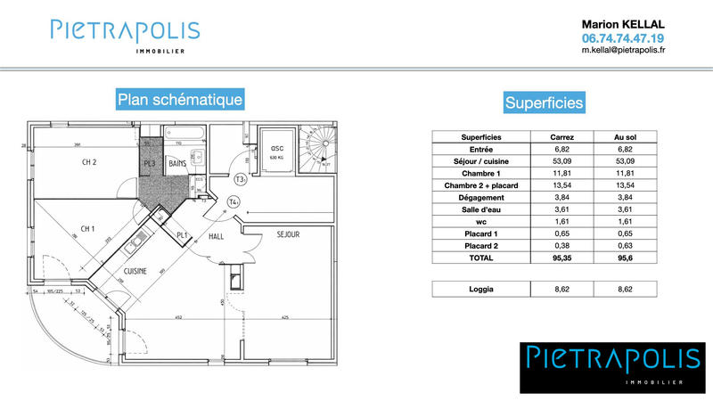 Appartement - 104 m² - 4 pièces