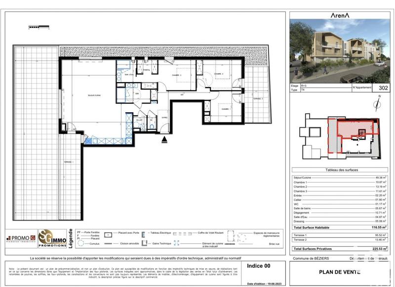 Appartement - 116 m² - 4 pièces