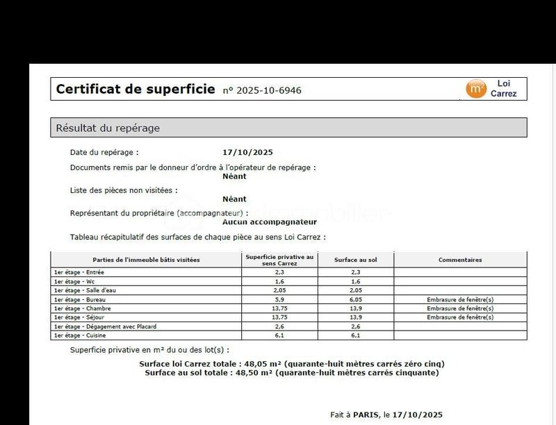 Appartement - 48 m² - 3 pièces