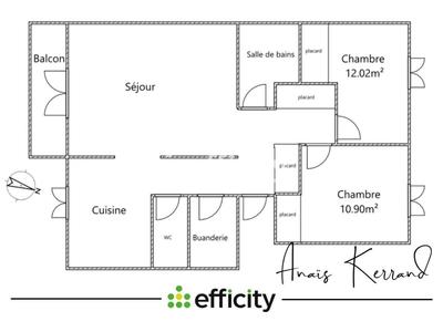Appartement - 66 m² - 3 pièces