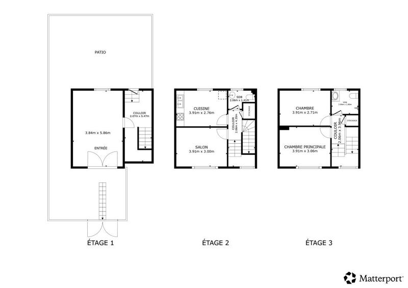Maison - 60 m² - 3 pièces