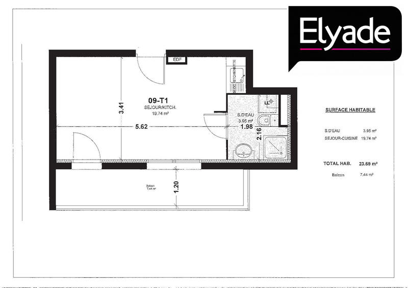 Appartement - 24 m² - 1 pièce