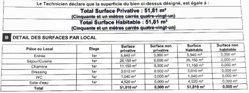 Appartement - 51 m² - 2 pièces