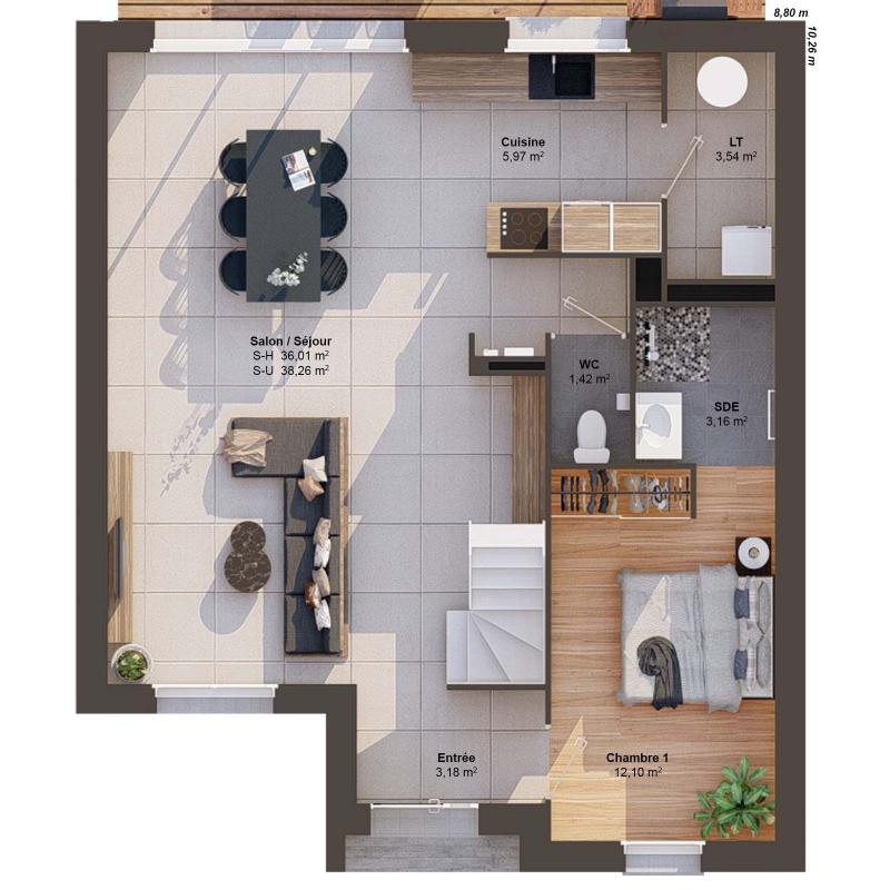 Maison - 107 m² - 6 pièces