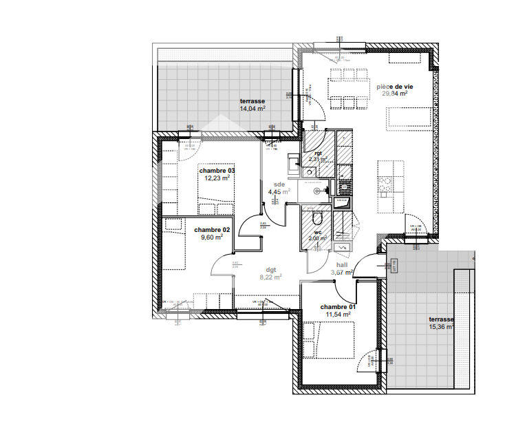 Appartement - 84 m² - 4 pièces