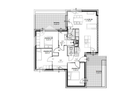 Appartement - 84 m² - 4 pièces