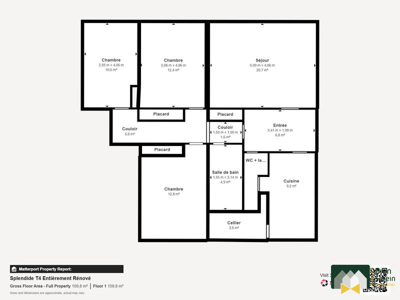 Appartement - 92 m² - 4 pièces