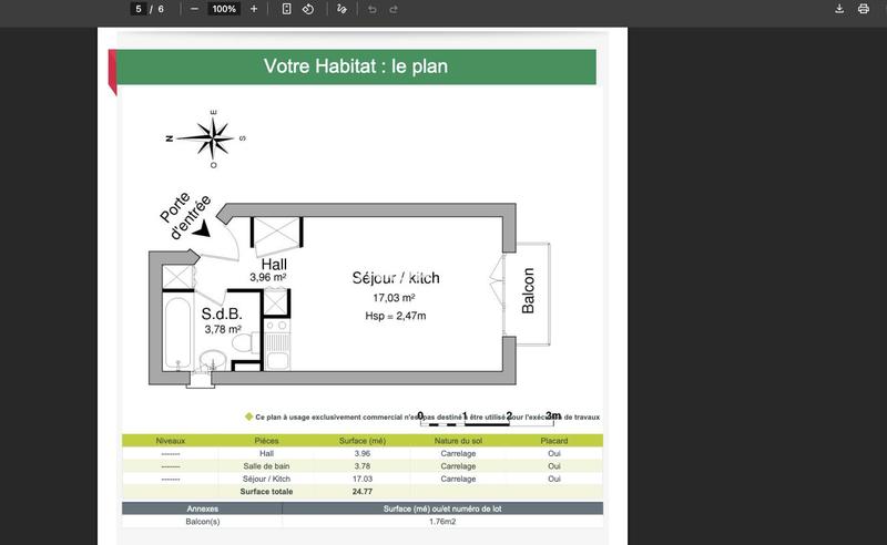 Appartement - 25 m² - 1 pièce