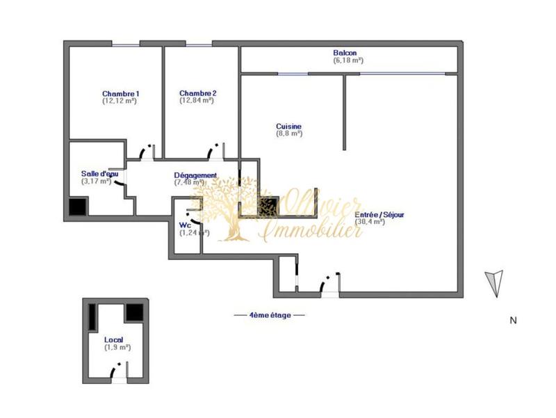 Appartement - 76 m² - 3 pièces