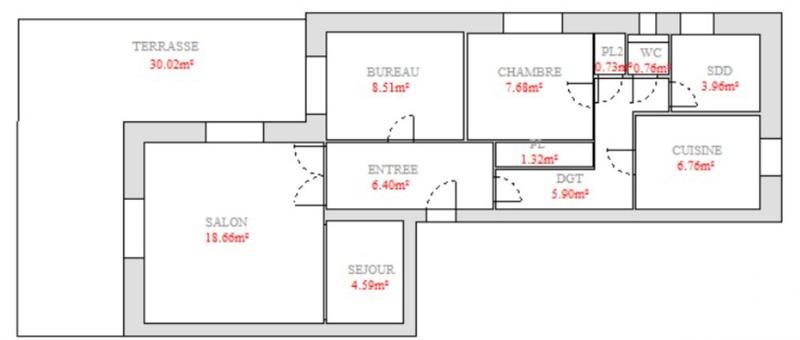 Appartement - 65 m² - 3 pièces