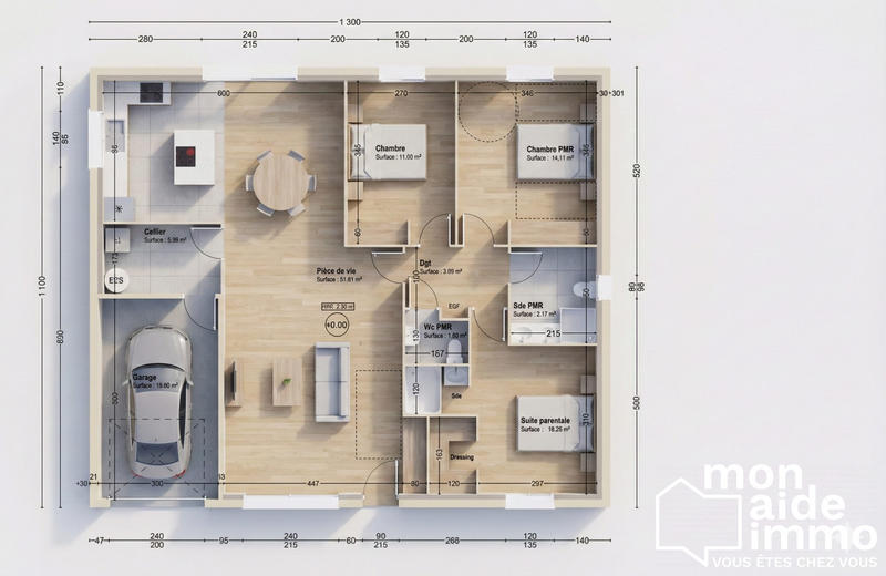 Maison - 110 m² - 5 pièces