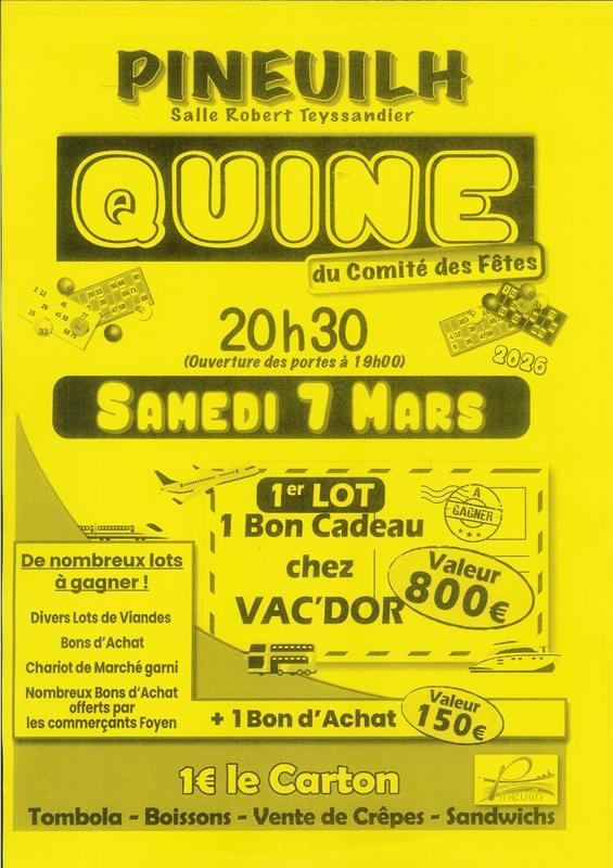 Loto du Comité des fêtes de Pineuilh