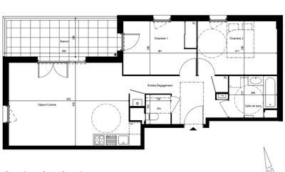 Appartement - 66 m² - 3 pièces