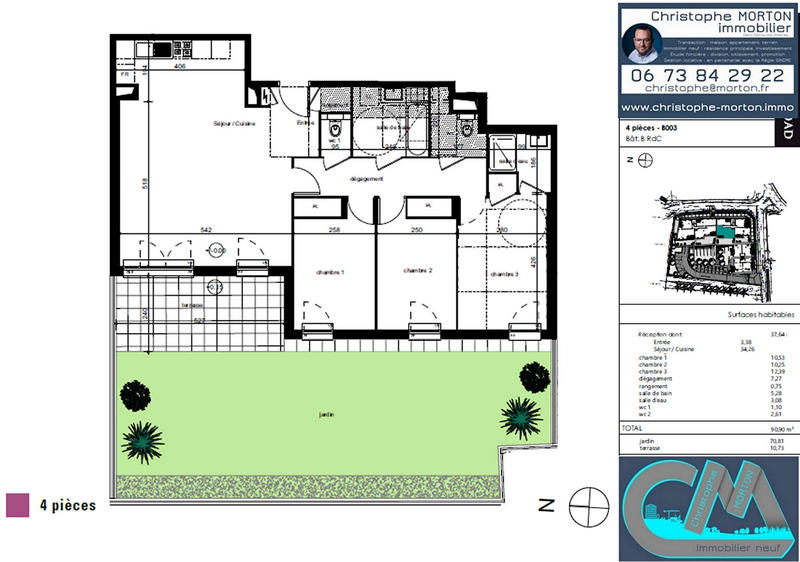 Appartement - 91 m² - 4 pièces