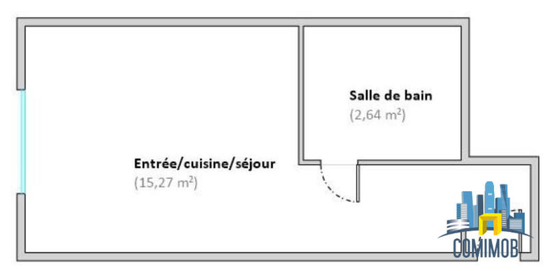 Appartement - 18 m² - 1 pièce