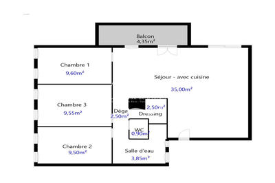 Appartement - 73 m² - 4 pièces