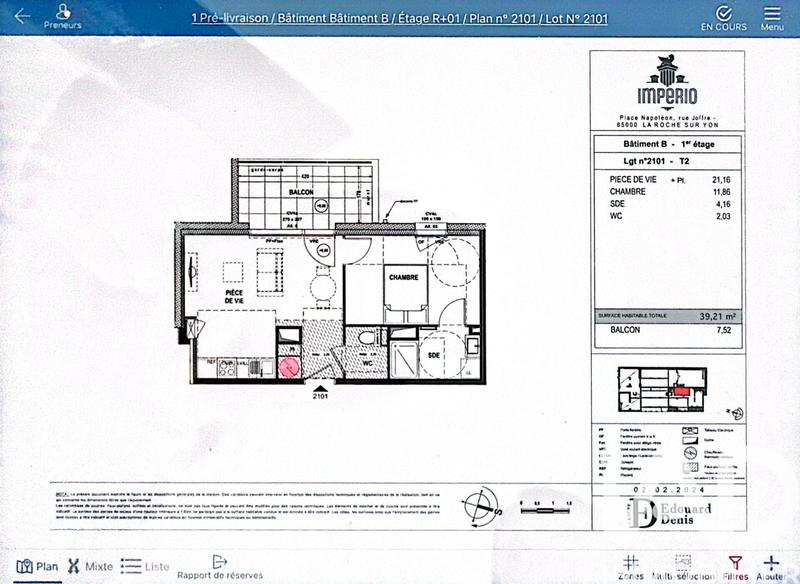 Appartement - 39 m² - 2 pièces