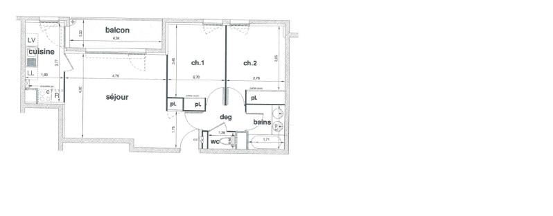 Appartement - 56 m² - 3 pièces