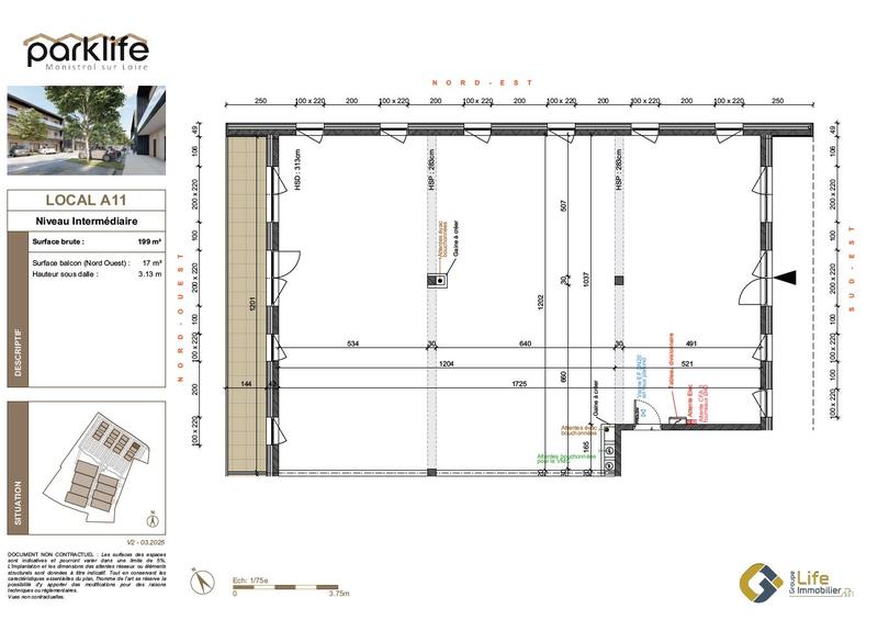 Local d'activités - 199 m² - 1 pièce