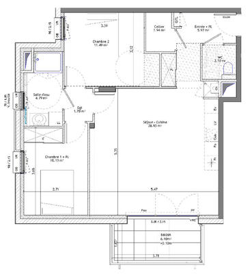 Appartement - 67 m² - 3 pièces