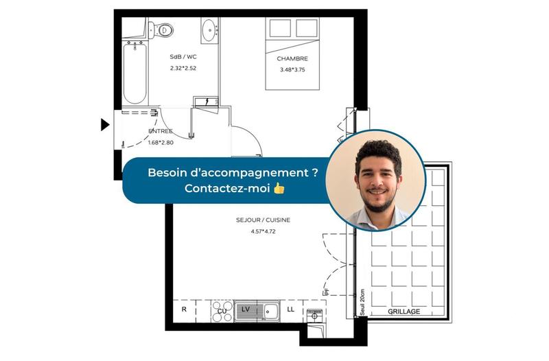 Appartement - 42 m² - 2 pièces