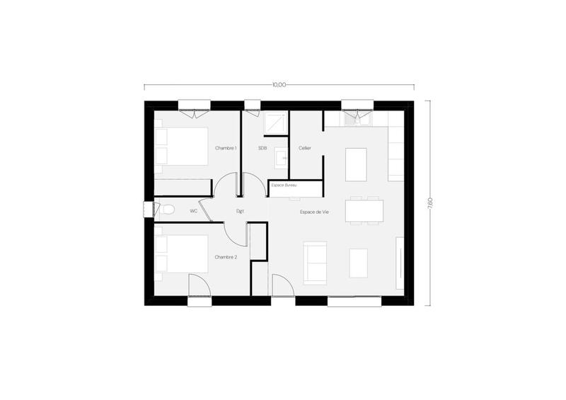 Maison - 65 m² - 3 pièces