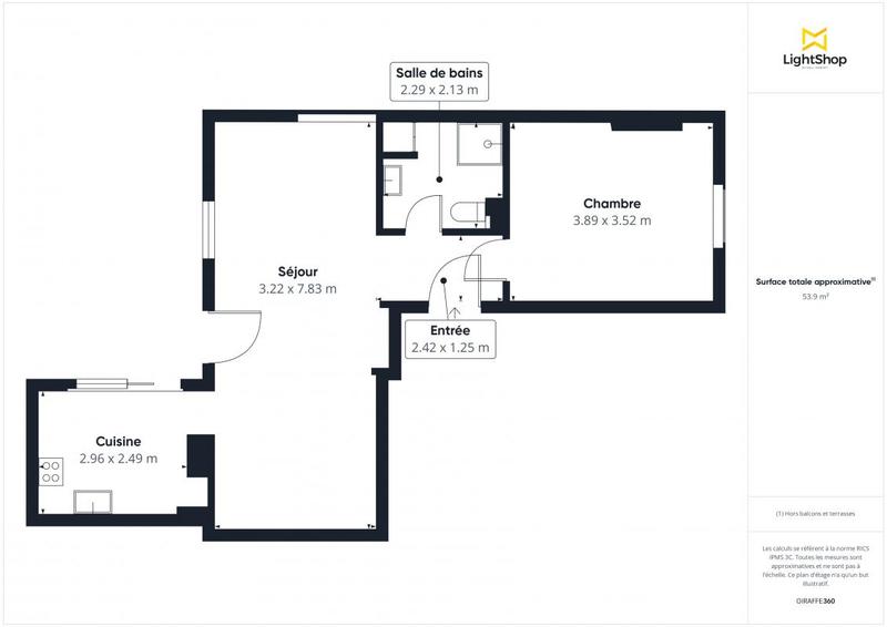 Appartement - 55 m² - 2 pièces