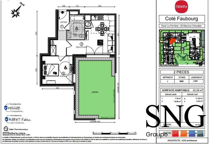 Appartement - 42 m² - 2 pièces