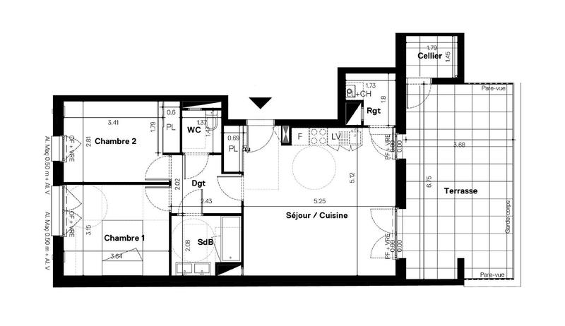 Appartement - 64 m² - 3 pièces