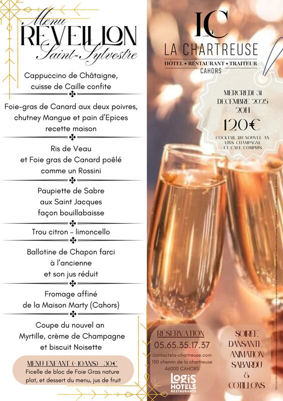 Menu de la Saint Sylvestre à la Chartreuse