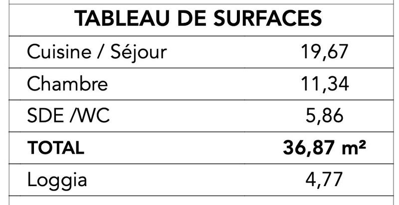 Appartement - 37 m² - 2 pièces