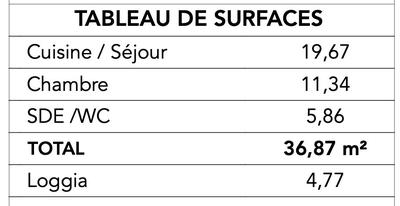 Appartement - 37 m² - 2 pièces