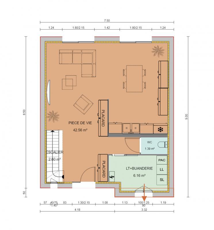 Maison - 99 m² - 4 pièces