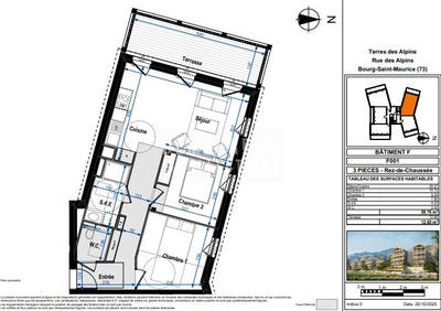Appartement - 60 m² - 3 pièces