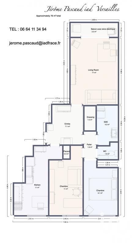 Appartement - 67 m² - 3 pièces