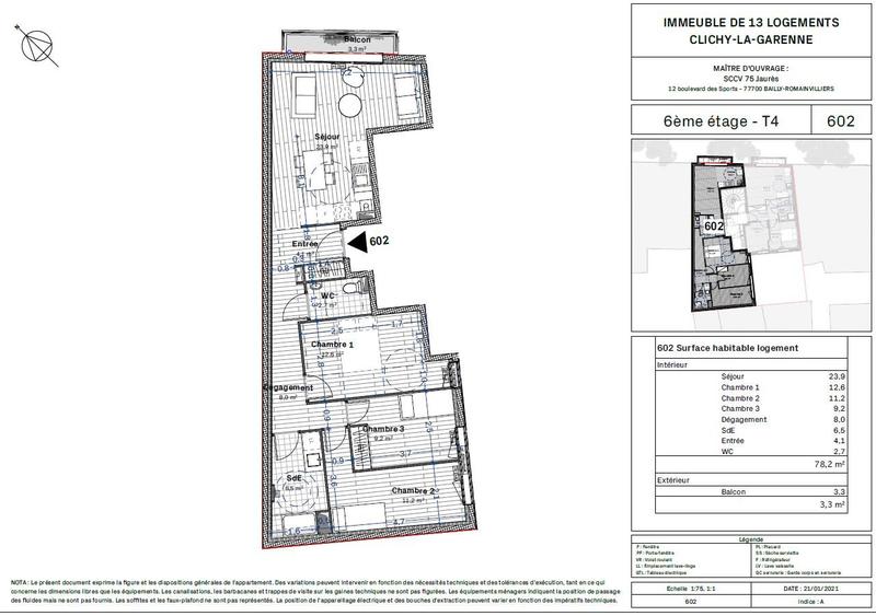 Appartement - 73 m² - 4 pièces