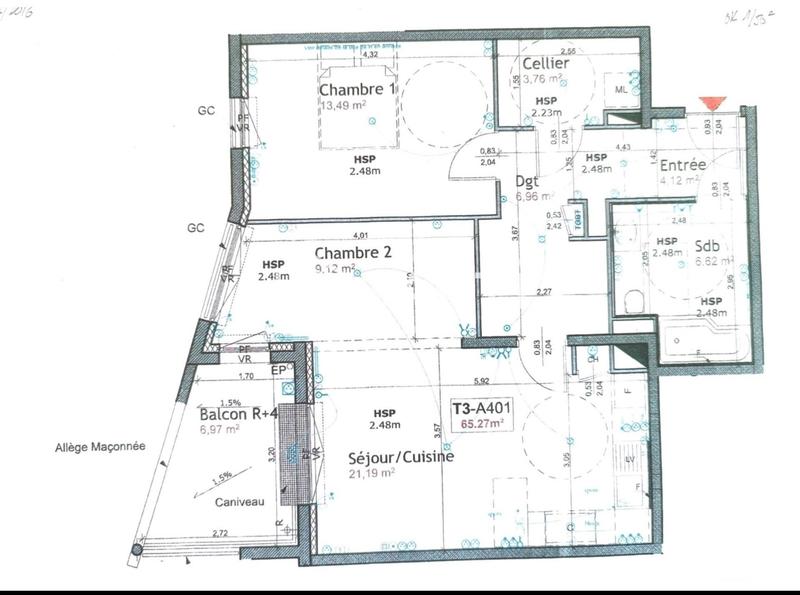 Appartement - 65 m² - 3 pièces